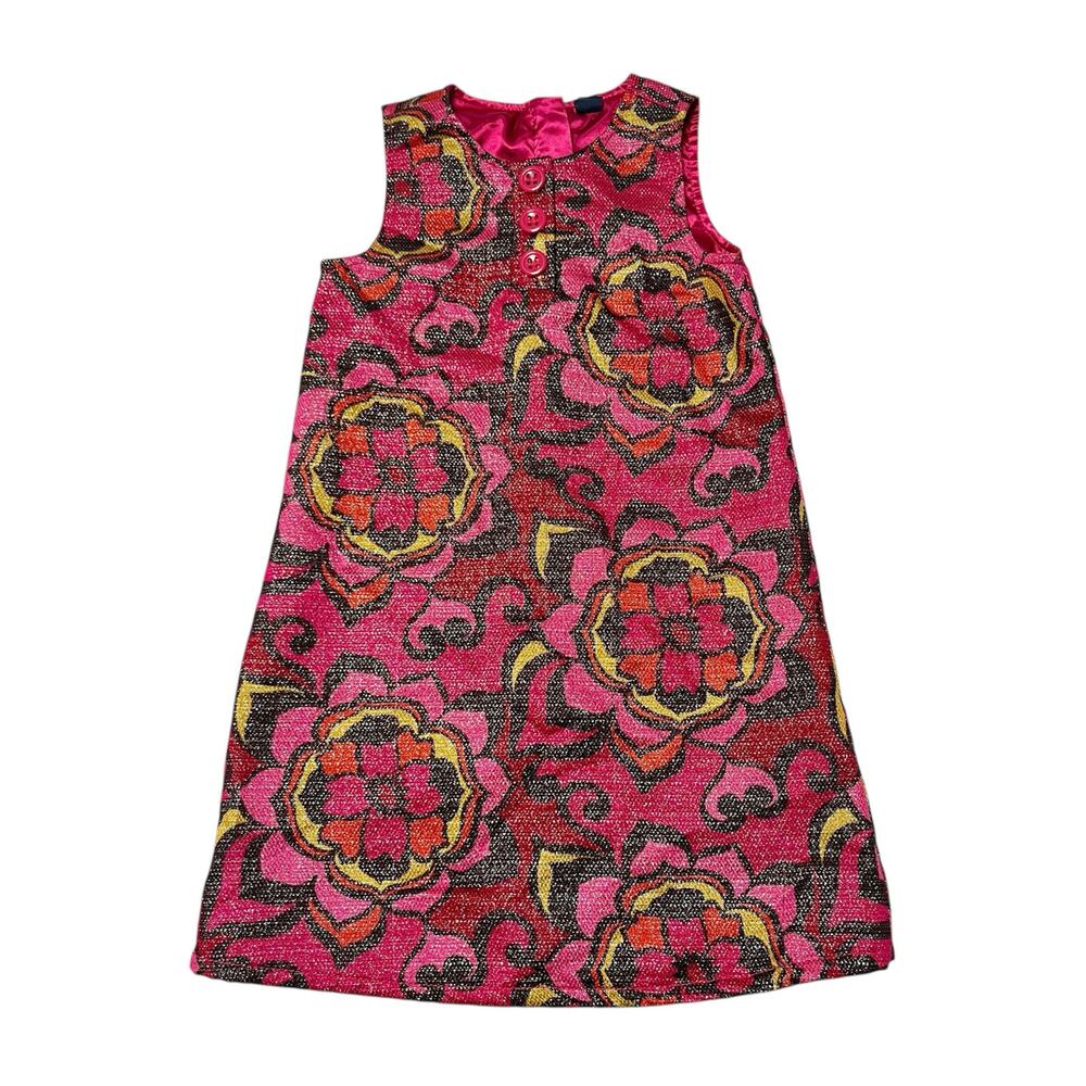Gap Metallic Magenta Sparkle Retro Dress Size 5